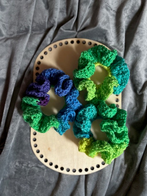 Oceanic Crochet Elastic Scrunchies