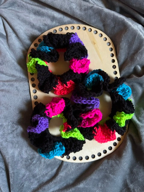 Neon Crochet Elastic Scrunchies