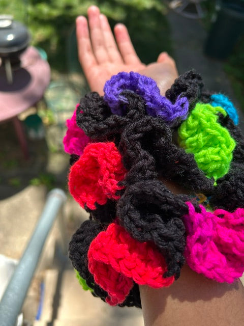 Neon Crochet Elastic Scrunchies