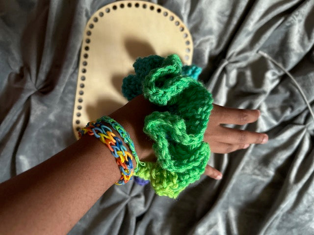 Oceanic Crochet Elastic Scrunchies
