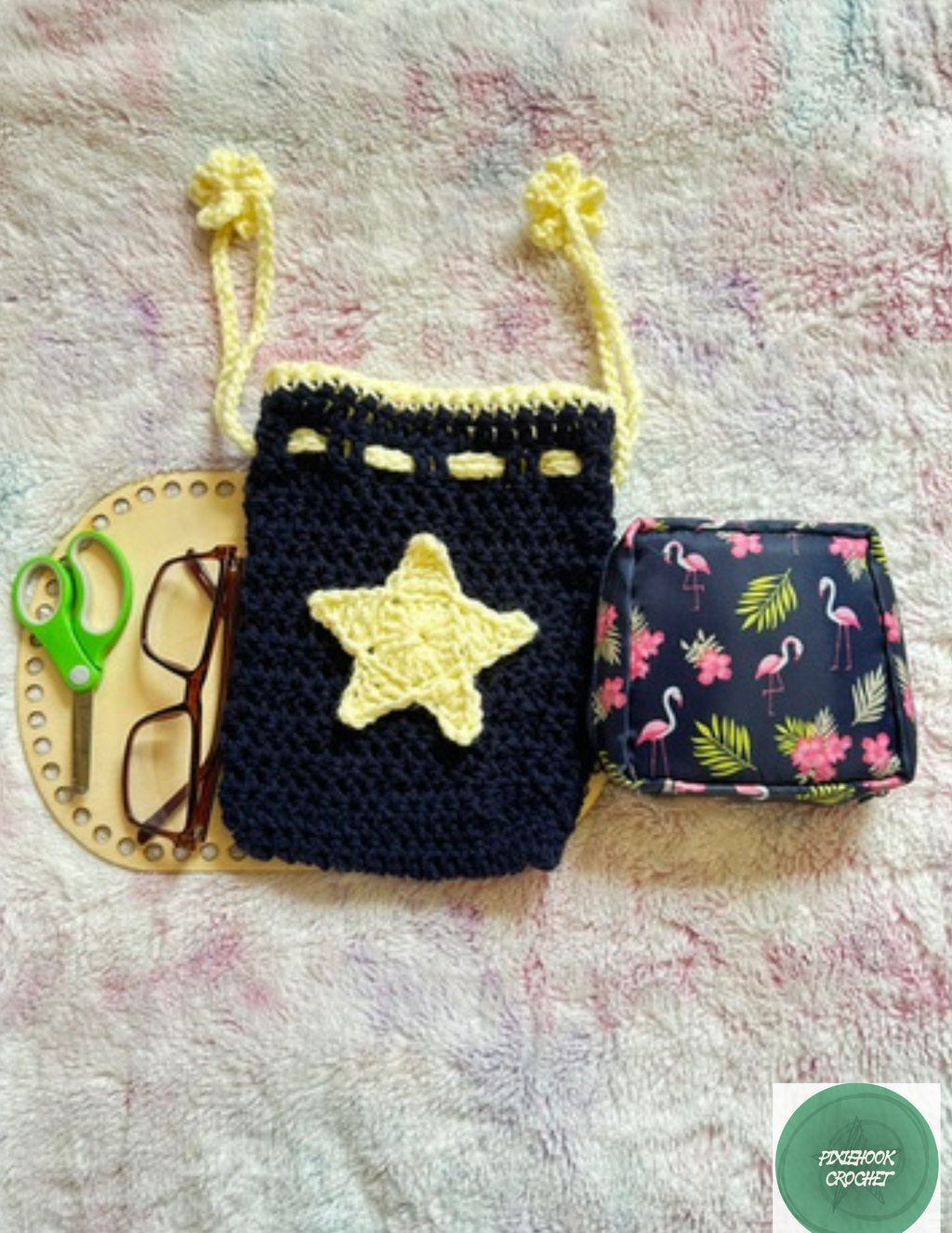 Cozy Crochet Drawstring Bag !